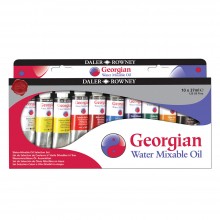 Daler Rowney : Georgian Water Mixable Oil Paint Starter Set : 37ml : Set Of 10