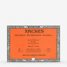 Arches : Aquarelle : Block : 10x7in : 20 sheets : 140lb : 300gsm  Glued : Rough