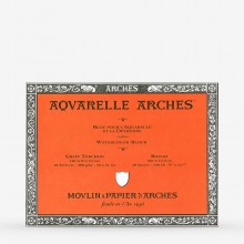 Arches : Aquarelle : Block : 12x9in : 20 sheets : 140lb : 300gsm  Glued : Rough