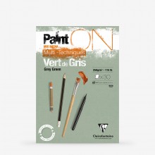 Clairefontaine : PaintOn : Glued Pad : 250gsm : 30 Sheets : A5 : Grey Green