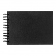 Seawhite : A5 Black Card 220gsm : 40 sheets : spiral pad wide spine