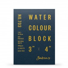 Jackson's : Watercolour Paper : Block : 300gsm : 15 Sheets  : 3x4in : Hot Pressed