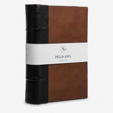 Peg and Awl : Jackson : Hand Bound : Leather Tome : 9.4 x 6.6in : 190 Sheets : Brown Front/Black Back