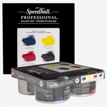 Speedball : Professional Relief Ink : 8oz (236.5ml) : Set of 4