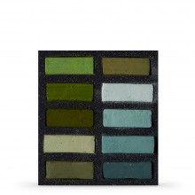 Art Spectrum : Extra Soft Square Pastel : Set Of 10 : Greens