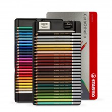 Stabilo : Carbothello : Pastel Pencil : Metal Tin Set of 48 : Plus Sharpener & Eraser