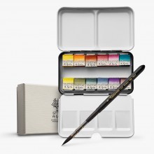 A. Gallo: Handmade Watercolour Paint : Signature 1 Set : Metal Tin : 12 Half Pans with Brush in gift box