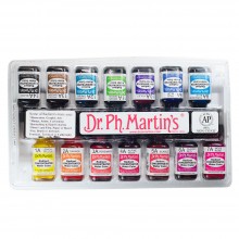 Dr. Ph. Martin's : Radiant Watercolour Paint : Dye : 15ml : Set A (1 To 14)