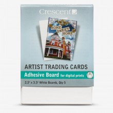 Crescent : Artist Trading Cards : Perfect Mount : White Self-Adhesive Board : 2.5x3.5in : Pack 5
