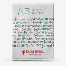 Khadi : White Rag Paper : 640gsm : Rough : 30x42cm : Pack of 10 Sheets