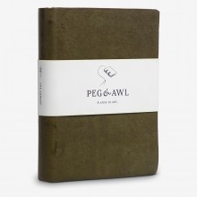 Peg and Awl : Carson : Leather Journal : 6 x 4.75 x 1in (Apx.15x12x3cm) : 94 Sheets : Green