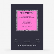 Arches : Aquarelle : Gummed Watercolor Pad : 26x36cm : 12 Sheets : Hot Pressed