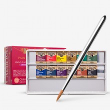 Holbein : Artists' Watercolour Paint : Half Pan : Palm Box Set of 12