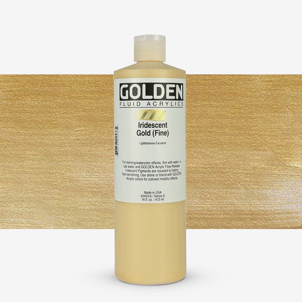 Golden Fluid Acrylic Paint 473ml 16oz Gold Fine Iridescent Jackson s Art