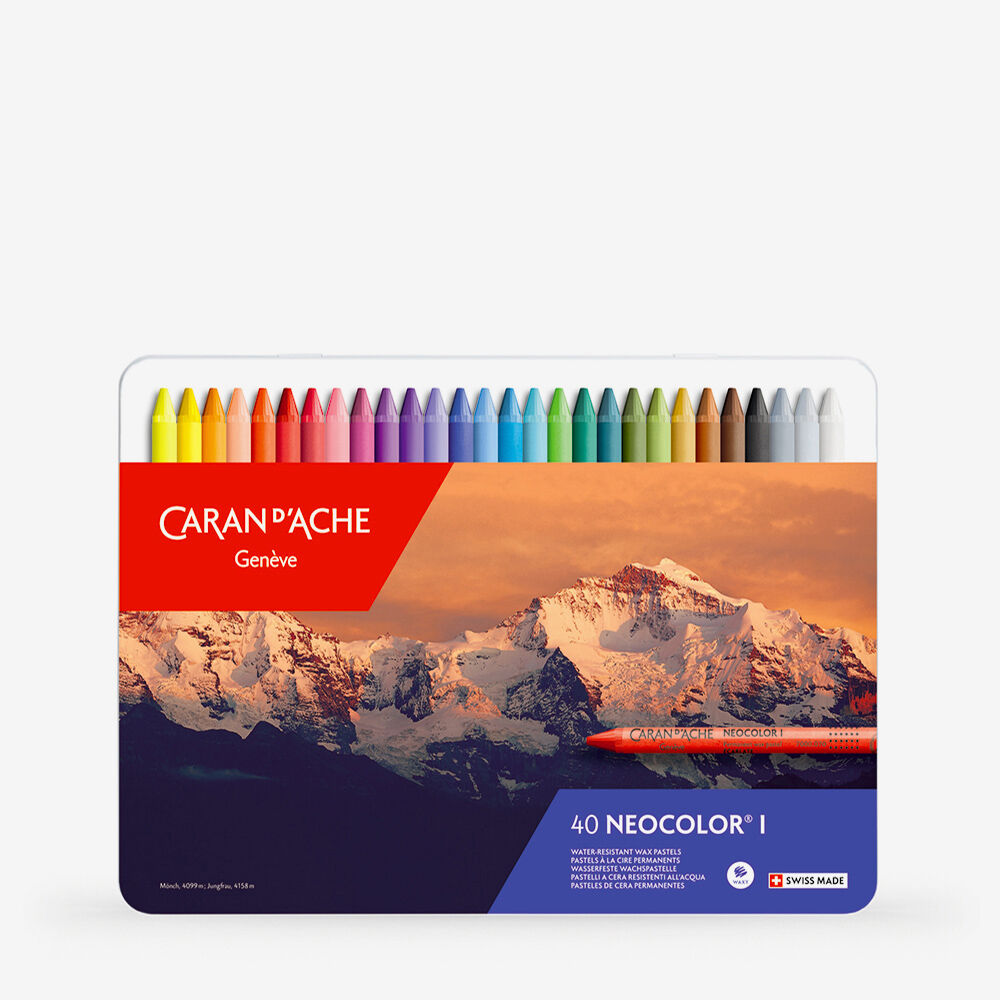 CARAN D'ACHE NEOCOLOR Ⅰ 40色セット Caran D'ache Neocolor 40-Color Artist Grade Versatile Pastels