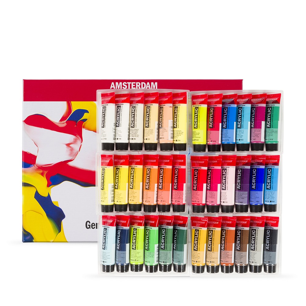 Royal Talens : Amsterdam Standard : Acrylic Paint : 20ml : General Selection Set of 36