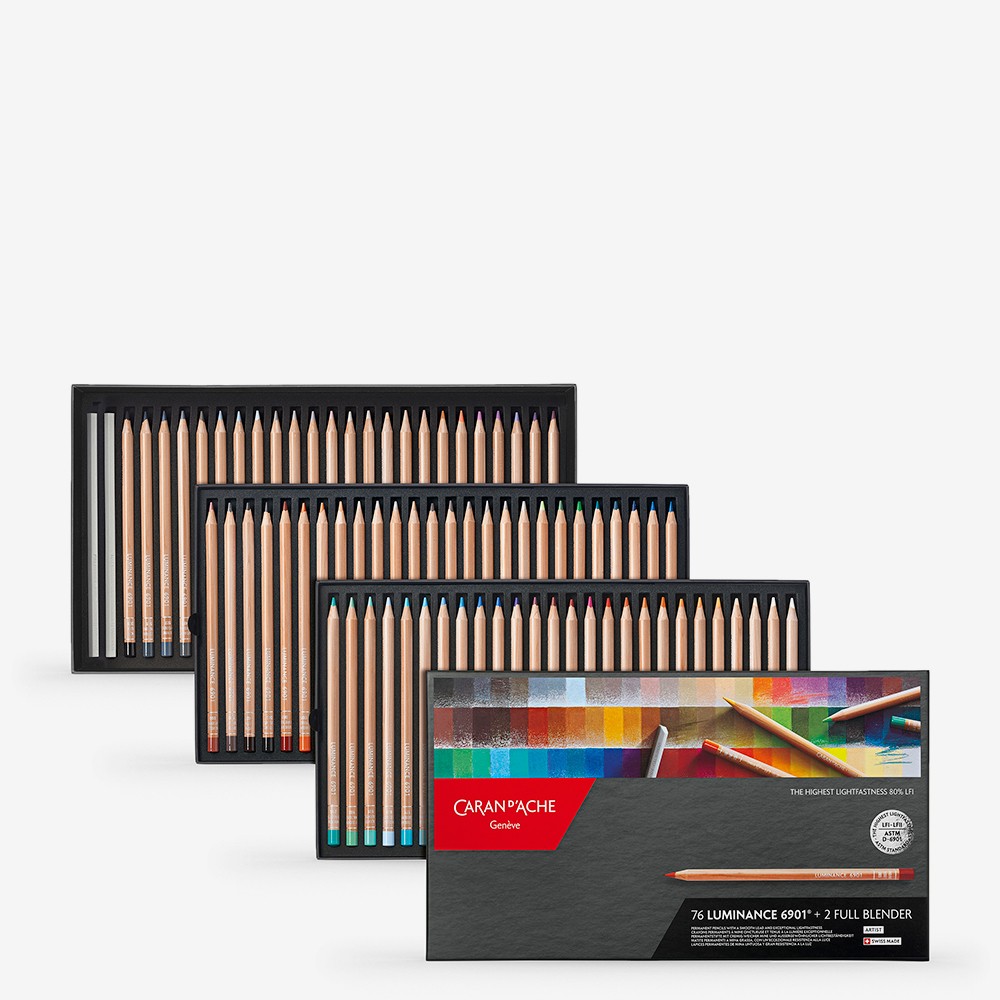 Caran d'Ache : Luminance 6901 : Colour Pencil : Set of 76 : Includes 2 Full Blenders