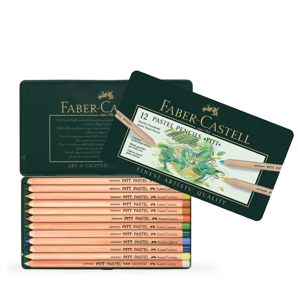 Faber Castell: Pitt Pastell Bleistift SET 12 in Metall-Dose