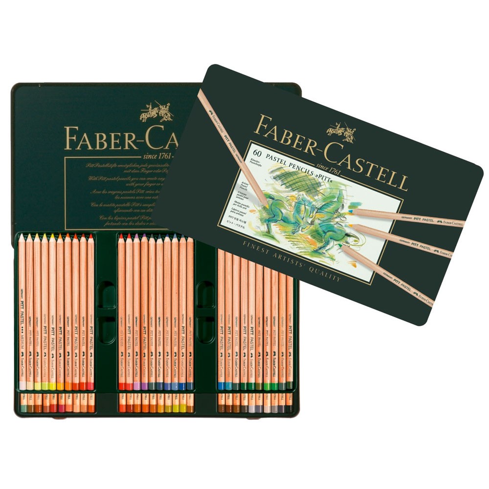 Faber-Castell: Pitt Pastell Bleistift Set 60 in Metall-Dose