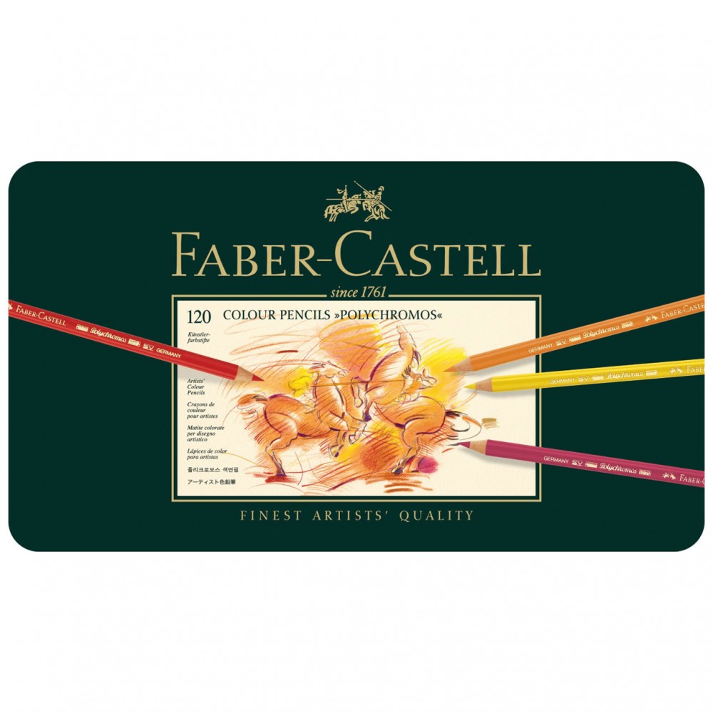 Faber Castell Polychromos Stifte: Satz von 120 in Metall Dose