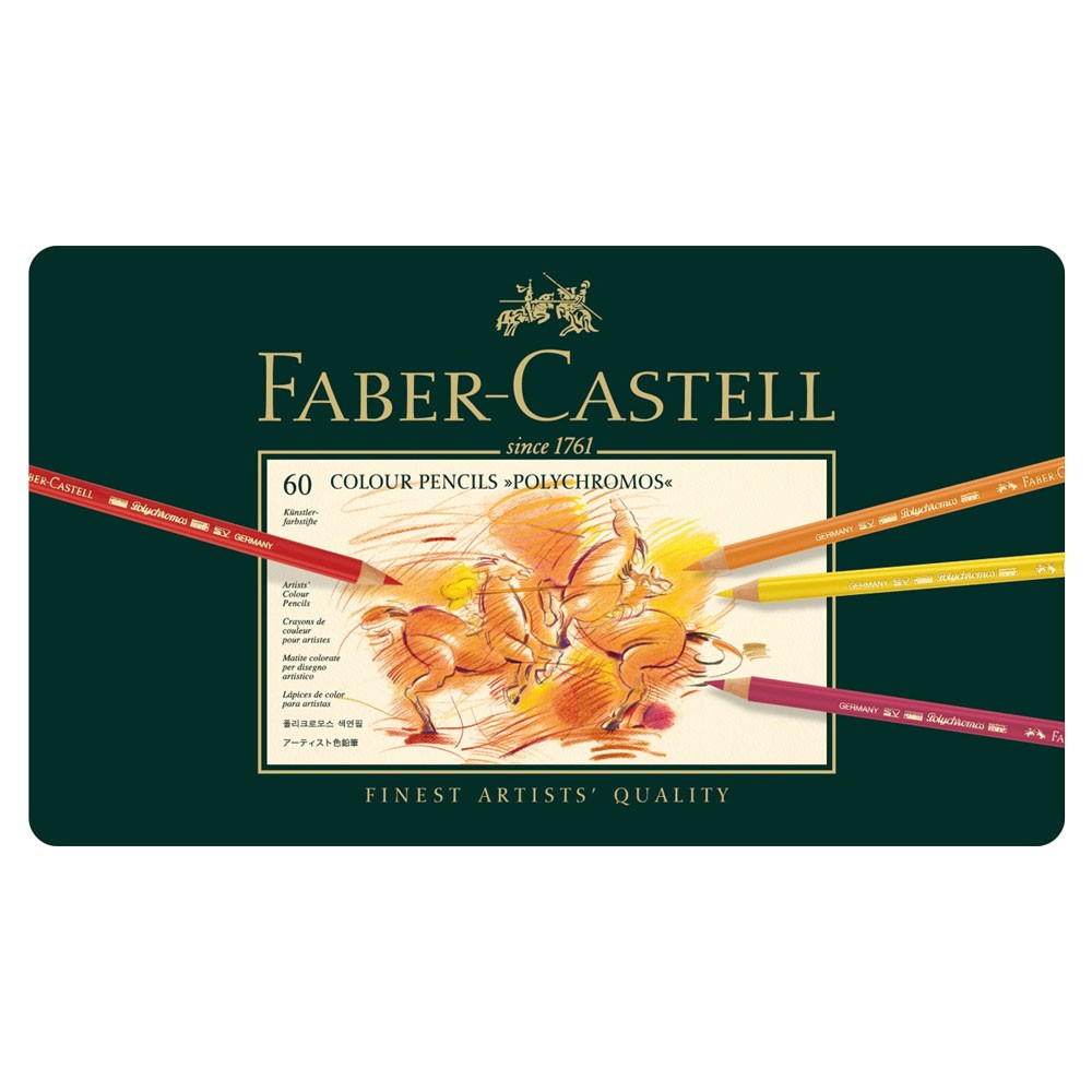 Faber Castell Polychromos Stifte: Satz von 60 in der Metall-Dose