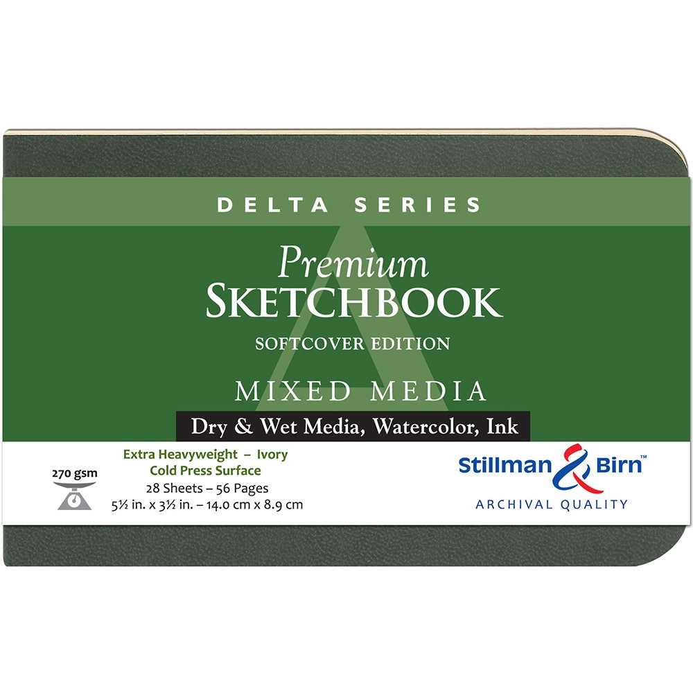 Stillman & Birn : Delta Softcover Sketchbook : 270gsm : Cold Press : 5.5x3.5in (14x9cm) : Landscape