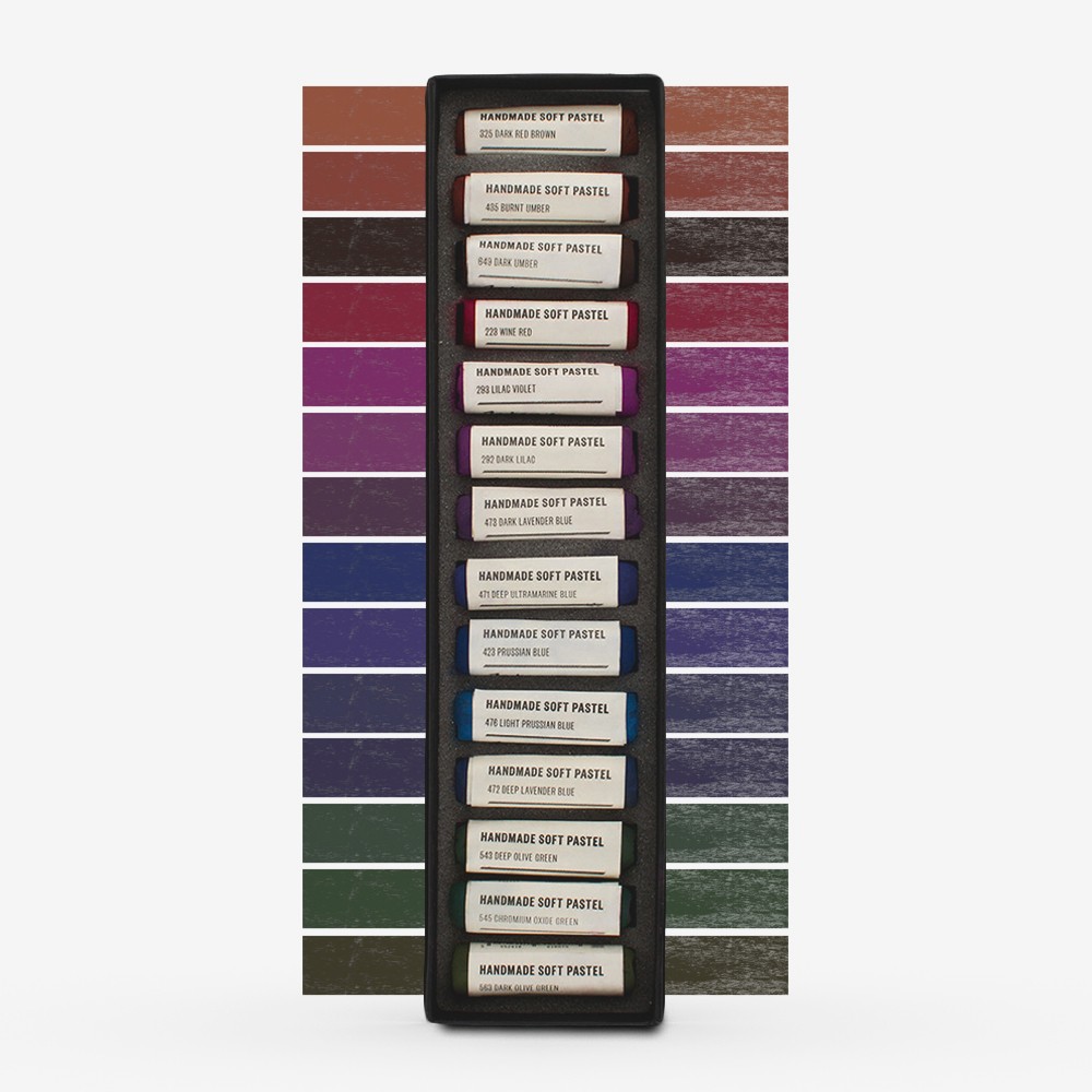 Jackson's : Handmade Soft Pastel : 14 Colours : Dark Set