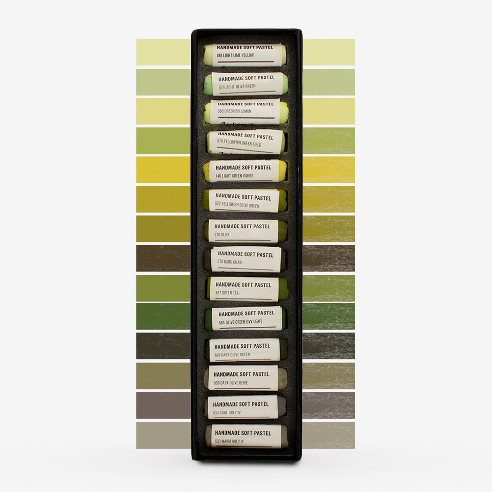 Jackson's : Handmade Soft Pastel : 14 Colours : Landscape Green Set