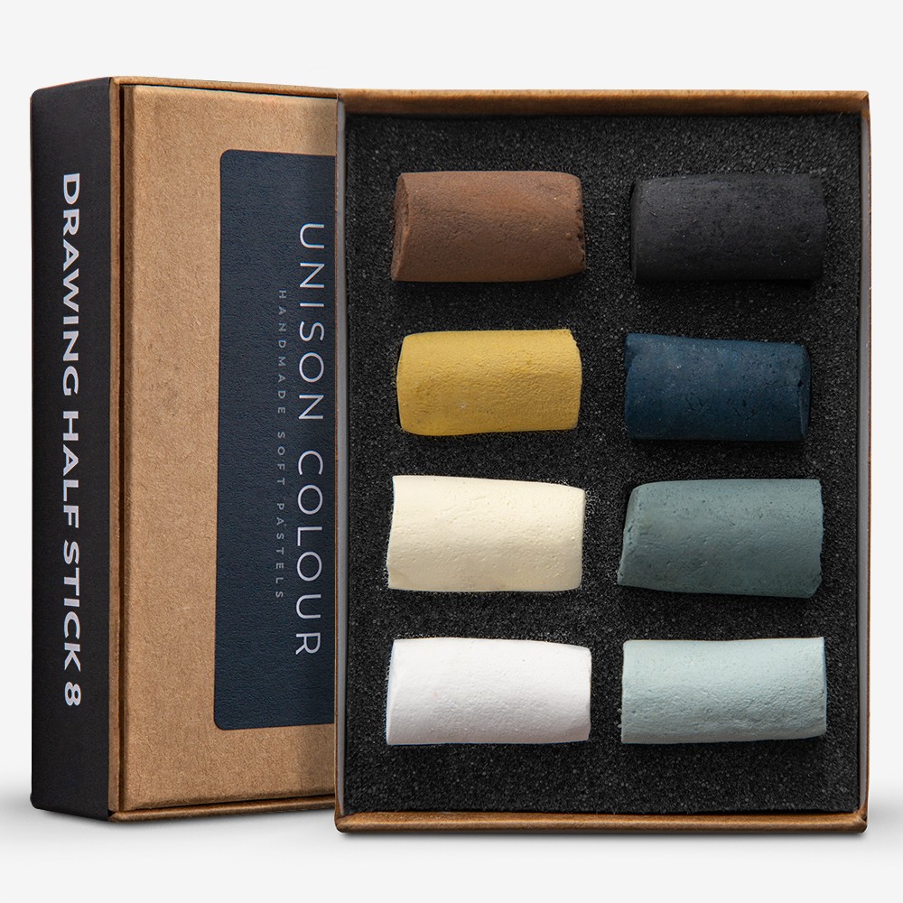 Unison Colour : Soft Pastel : Set of 8 Half Sticks : Drawing