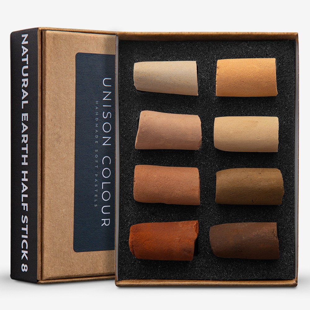 Unison Colour : Soft Pastel : Set of 8 Half Sticks : Natural Earth