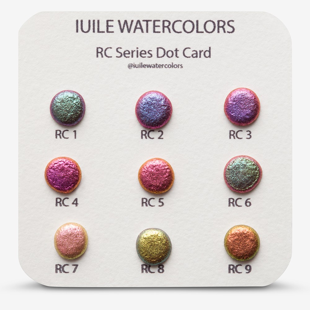 IUILE : Watercolour Paint : Chameleon Colorshift : Glitter Pigments : Dot Card : Red Brown : 9 Colours
