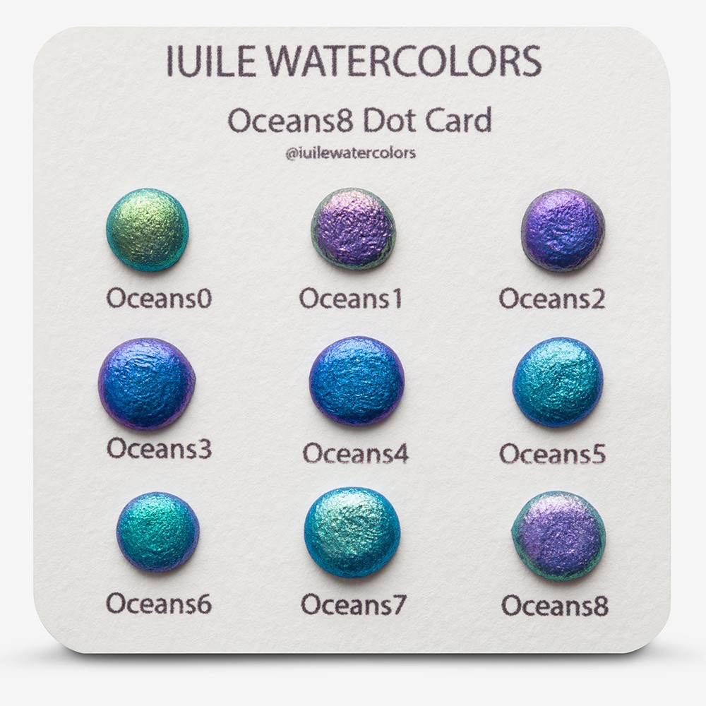 IUILE : Watercolour Paint : Chameleon Colorshift : Oceans 8 : Dot Card : 9 Colours