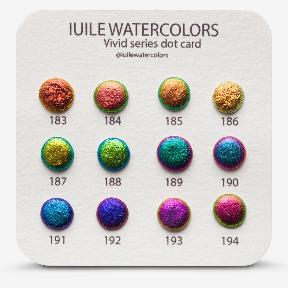 IUILE : Watercolour Paint : Vivid Colorshift : Dot Card : 12 Colours
