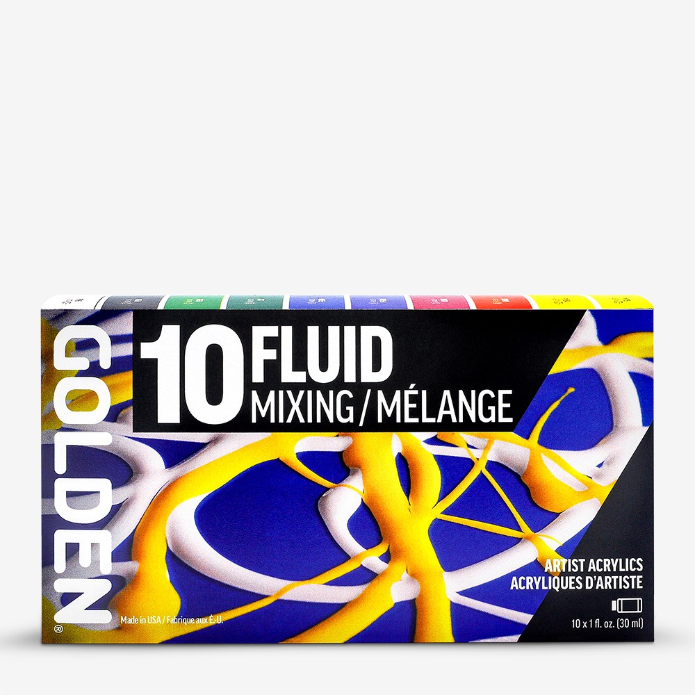 Golden : Fluid Acrylic Paint : Mixing Set : 10 x 30ml