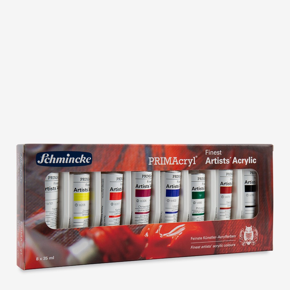 Schmincke : Primacryl Acrylic Paint : Set Of 8 x 35ml Tubes