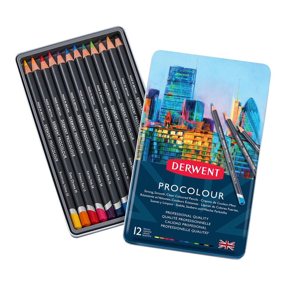 Derwent : Procolour : Colour Pencil : Tin Set of 12