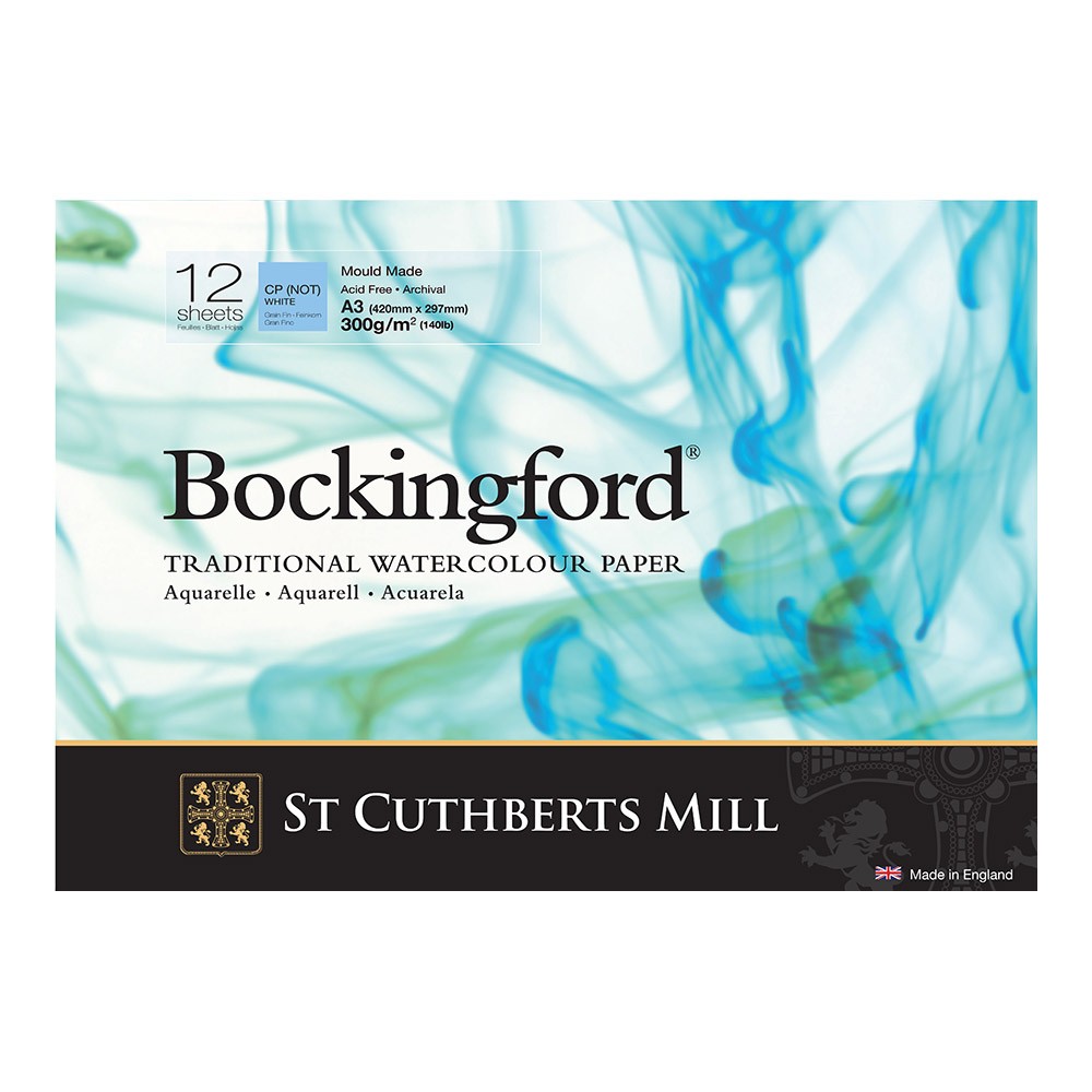 Bockingford : Watercolour Paper : Glued Pad : 300gsm : 12 Sheets : A3 : Not