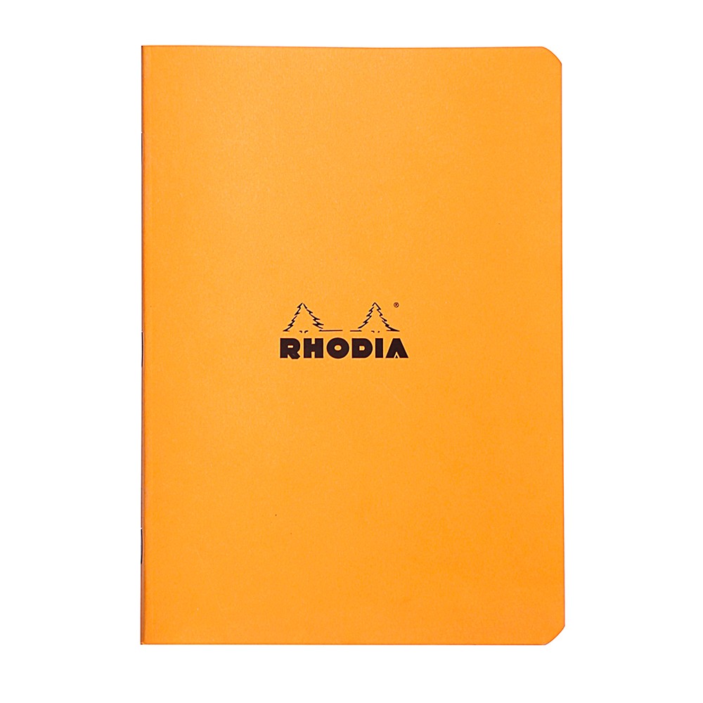 Rhodia : Lined Side Stapled Notebook : Orange Cover : 48 Sheets : A5