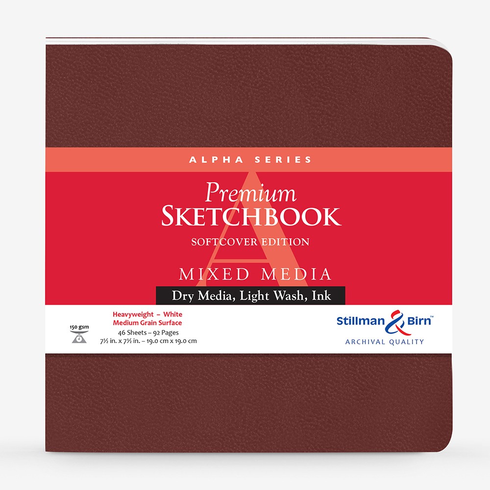 Stillman & Birn : Alpha Softcover Sketchbook : 150gsm : Med Grain : 7.5x7.5in (19x19cm) : Square