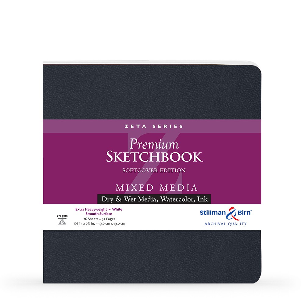 Stillman & Birn : Zeta Softcover Sketchbook : 270gsm : Smooth : 7.5x7.5in (19x19cm) : Square