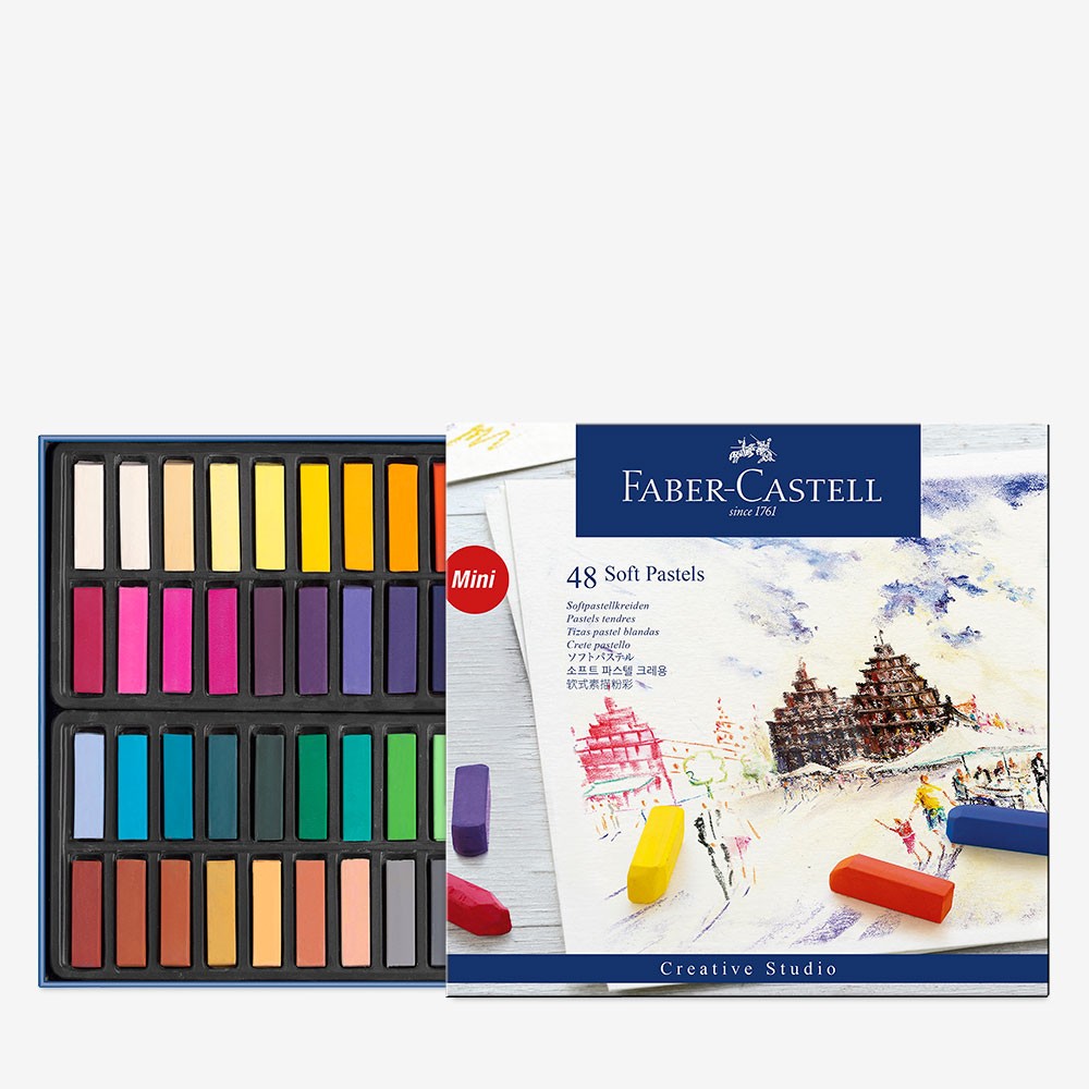 Faber Castell: Square Soft Pastel halbe Sticks: Schachtel mit 48 verschiedenen Farben