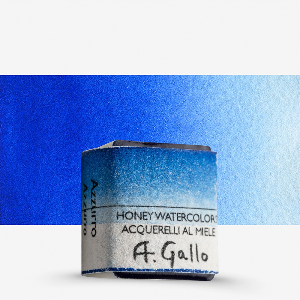 A. Gallo : Handmade Watercolour Paint : Half Pan : Azzurro