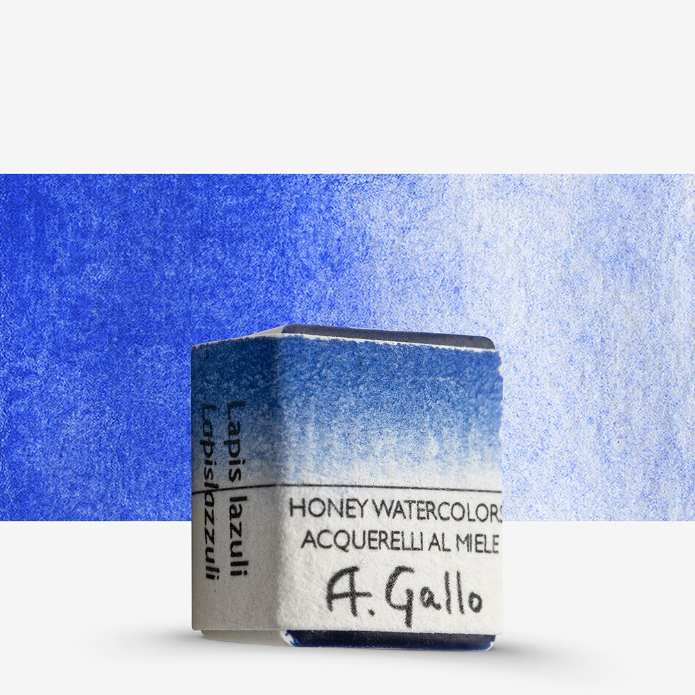 A. Gallo : Handmade Watercolour Paint : Half Pan : Lapis Lazuli