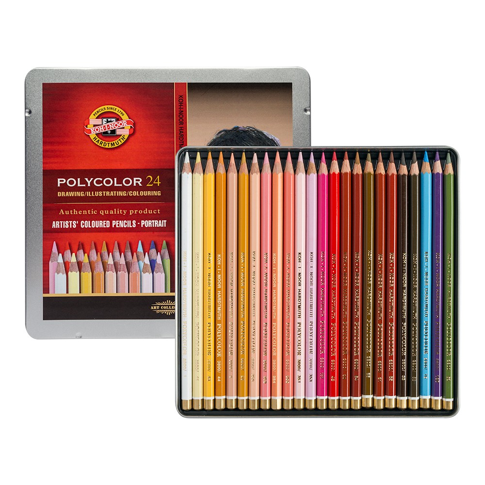 Koh-I-Noor: Becherfärbeapparat Set von 24 Künstler Coloured Pencils 3824: Portrait