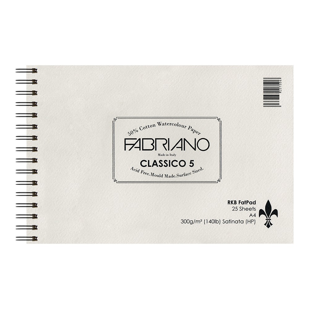 Fabriano Classico 5 Fat Pad A4 - Draht gebunden an der kurzen Seite - 25 s