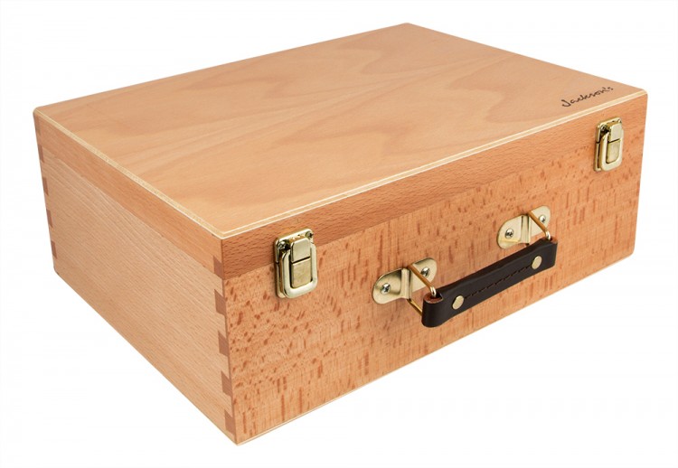 Jackson's : 4 Tray Wooden Pastel Box : 14x10x6in (Apx.36x25x15cm)