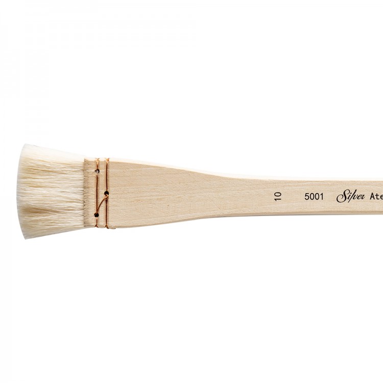 Silver Brush : Atelier Hake : Long Handle : Flat : Size 10 : 30mm Wide