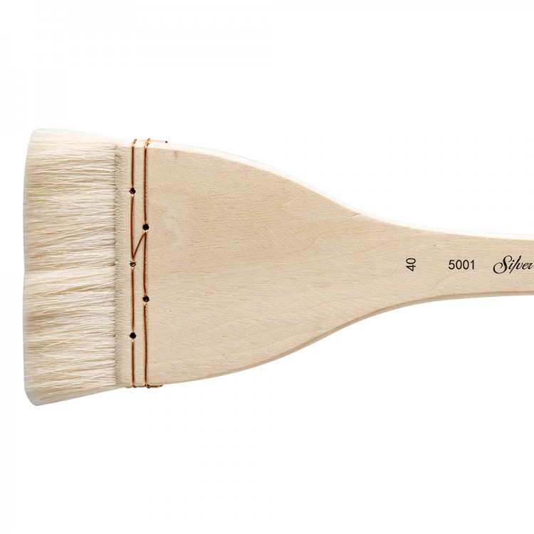 Silver Brush : Atelier Hake : Long Handle : Flat : Size 40 : 75mm Wide