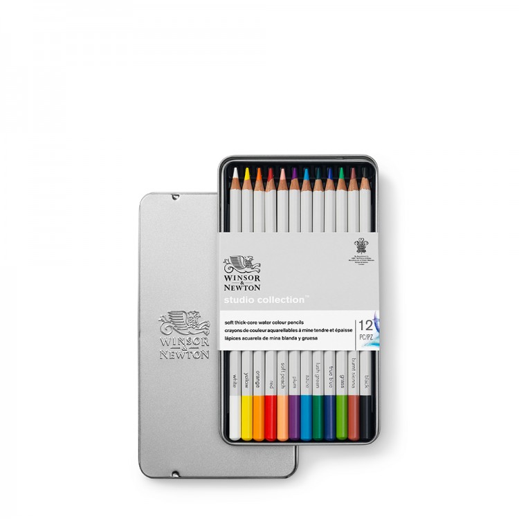 Winsor & Newton : Studio Collection : Soft Core Watercolour Pencil : Set of 12