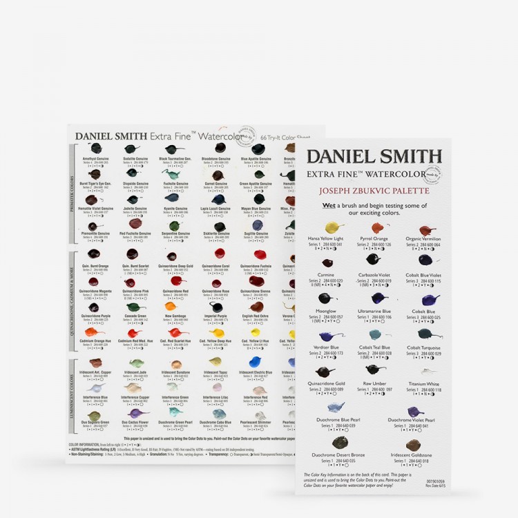 Daniel Smith : Watercolour Paint Dot Cards and Charts